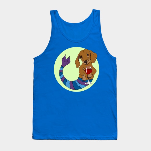 Carson the Doxie Mermutt Tank Top by abrushwithhumor